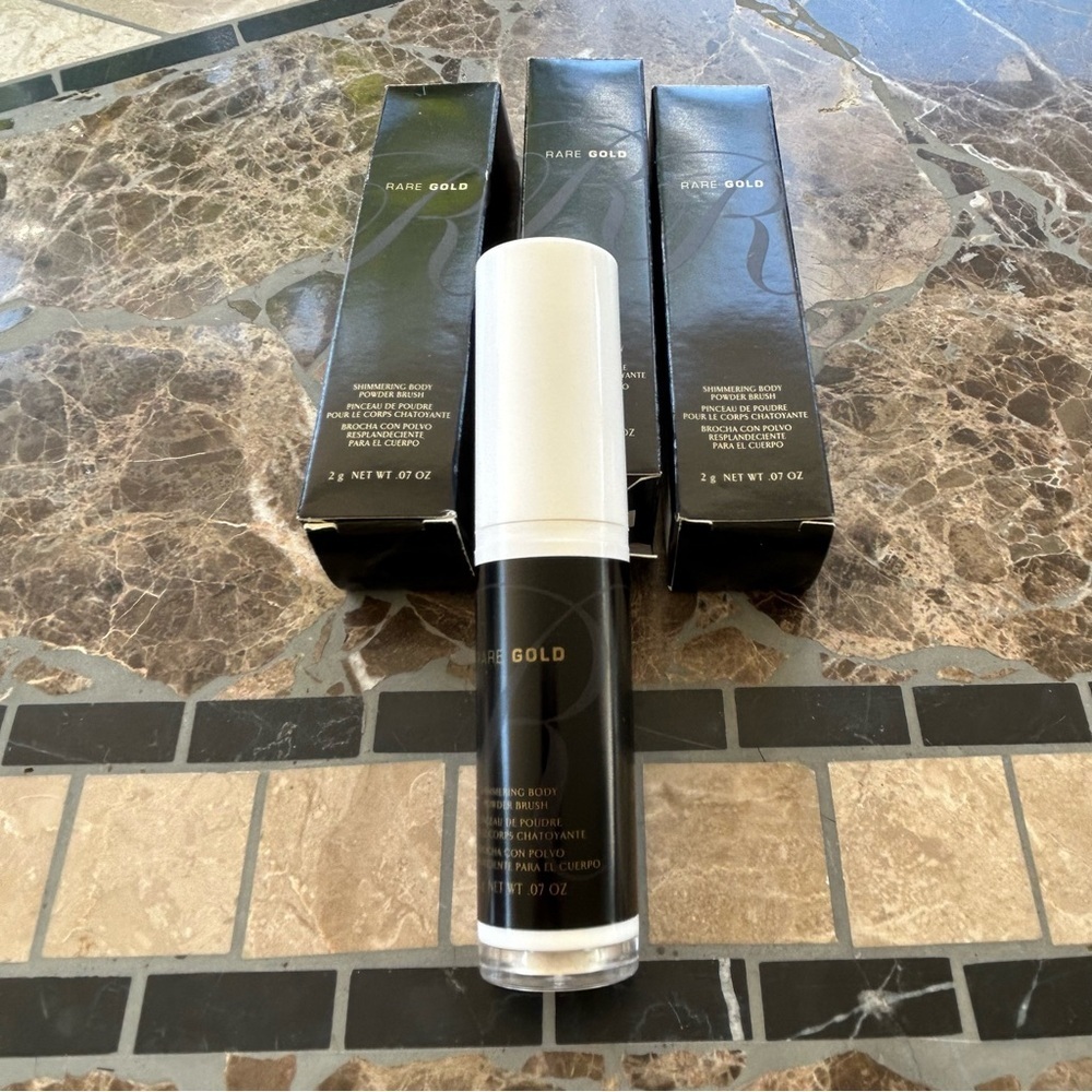 New AVON SHIMMERING BODY POWDER brush ~ rare gold Lot Of 3